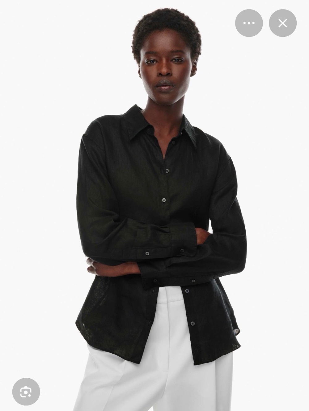 Aritzia slim Black Button-Down Shirt for Women